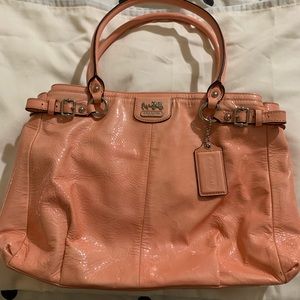 Coach Pink Madison Patent Leather Kara Carryall